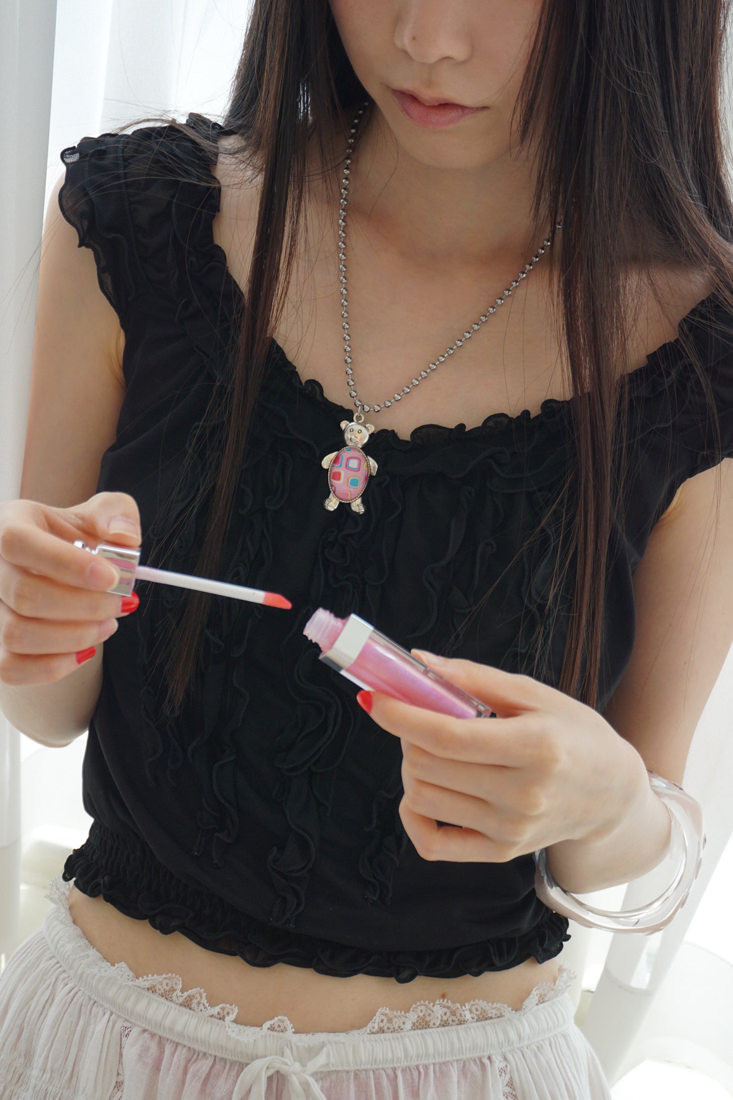TEDDY SQUARE PATTERN BALL CHAIN