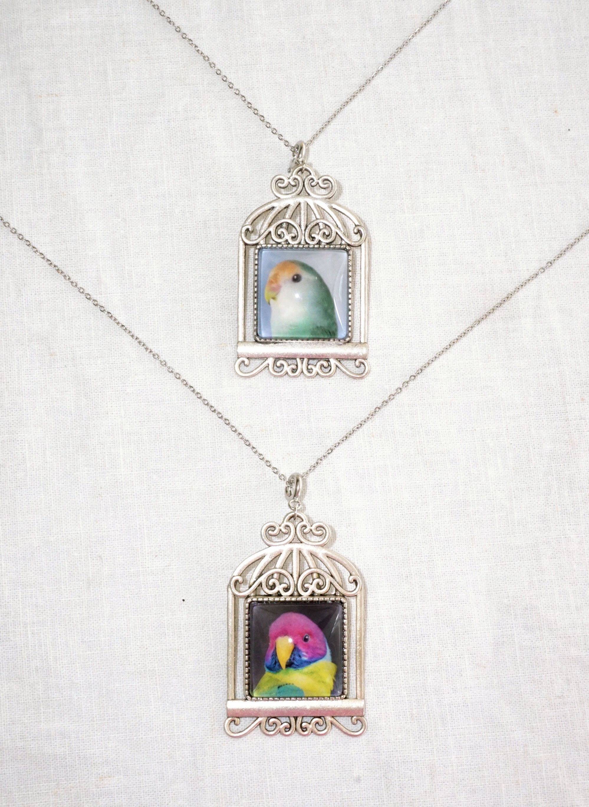 BIRDCAGE BROOCH+NECKLACE (5 COLORS)