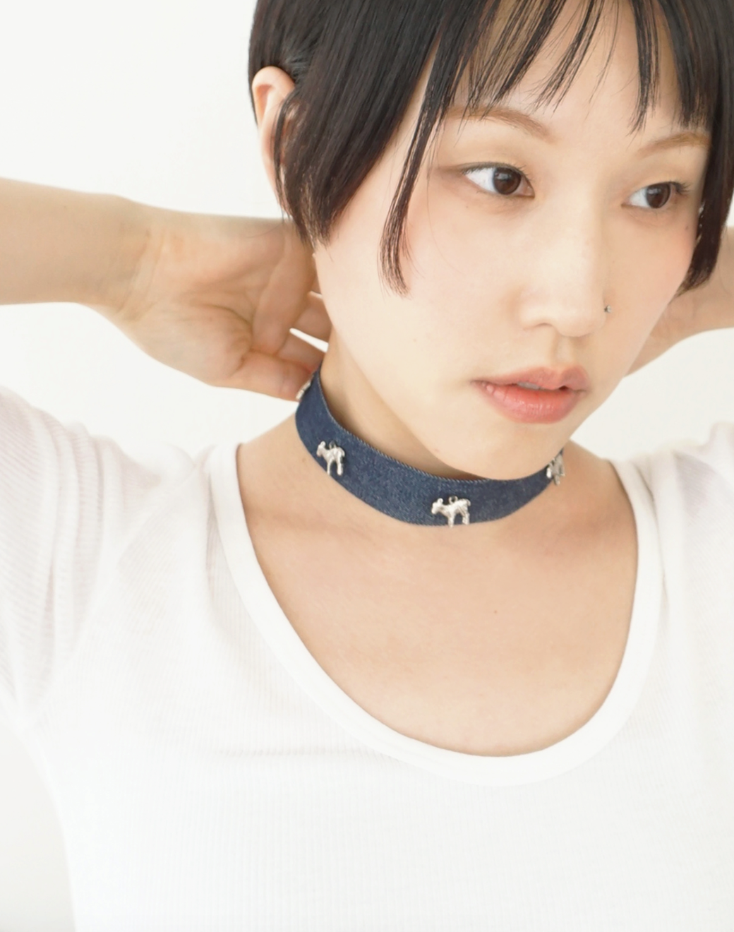 COUNT SHEEP DENIM CHOKER