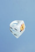 APPLE HUNT RING (White/Transparent)